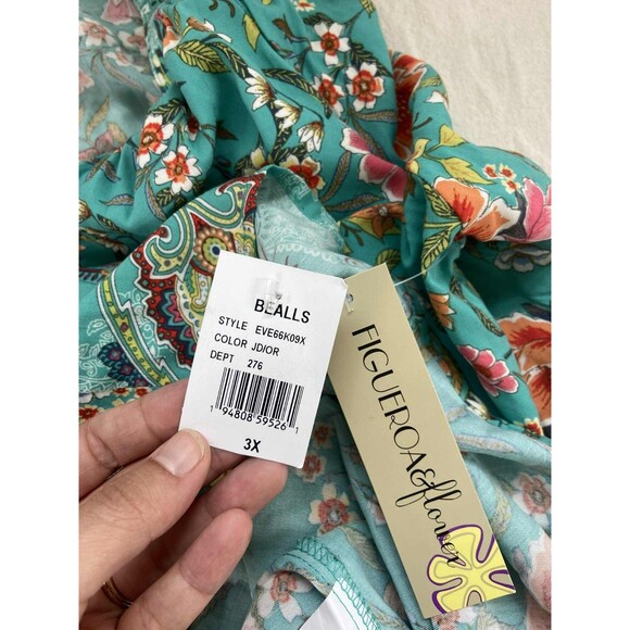 NWT Figueroa & Flower Women's 3X Mixed Print Tunic Top Paisley Floral Boho - Picture 5 of 10